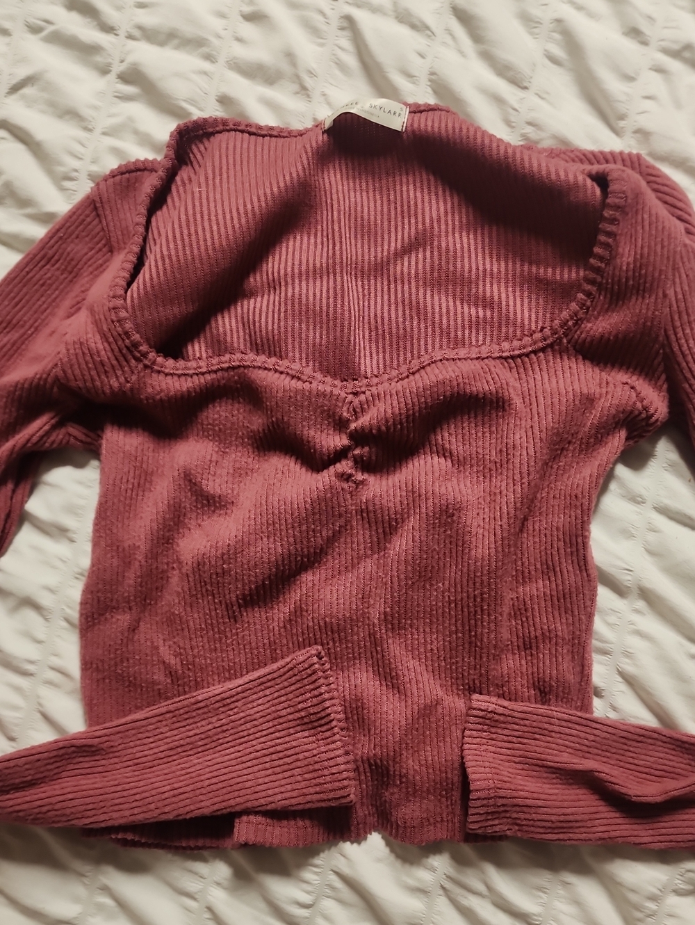 Women’s Ribbed Long-Sleeve Sweater in Dusty Rose